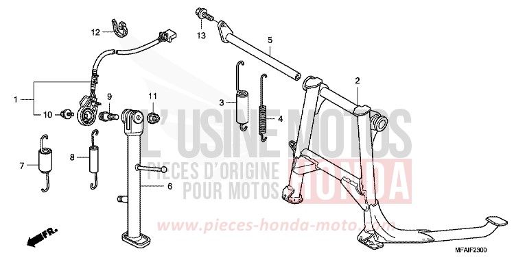 STAENDER von CBF1000 ABS PEARL AMBER YELLOW (Y200) von 2008